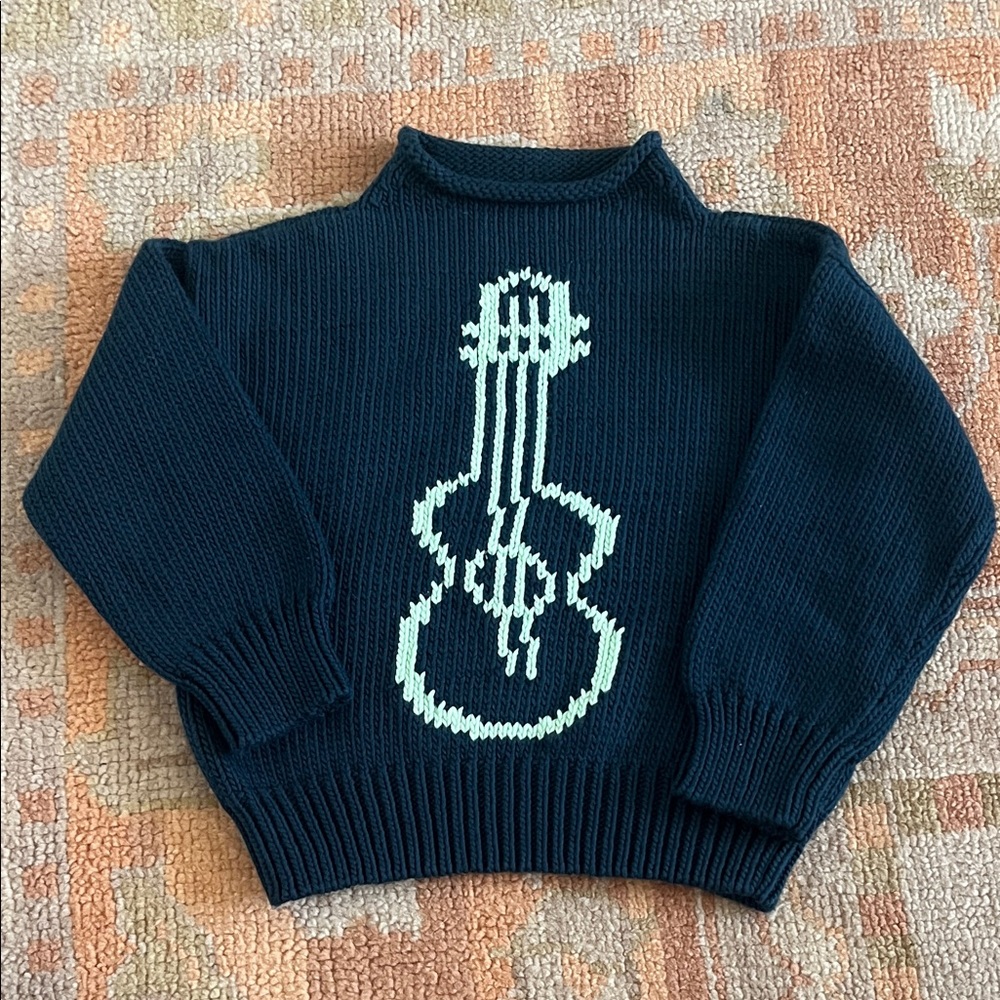 Misha And Puff Dark Blue Sweater with Guitar